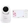 Image de BÉABA, Babyphone caméra Zen Plus, rotation à 360°, écran HD de 5 pouces, vision nocturne, talkie-walkie, thermomètre, 8 berceuses, portée de 300 mètres, autonomie de 20 heures, compatible avec 4 caméras, couleur blanche