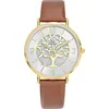 Image de Montre femme Girl Only Mademoiselle motif arbre de vie brun bracelet cuir quartz montre UGO699504