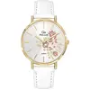 Image de GO Montre femme Mademoiselle motif floral blanc bracelet cuir quartz montre UGO699575