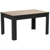 Image de Table de salle à manger -Reproduction chêne brossé - L 138,4 x P 90 x H 77,1 cm - WAYNE