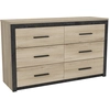 Image de Colorado Commode 6 tiroirsReproduction chêne Kornberg 129 x hauteur 77 x 42 cm
