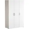 Image de Armoire Noni-3 portes battantes, 1 tringle et 3 étagères-Shannon chêne/blanc mat