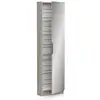 Image de Armoire A Chaussures - 12 Paires - Décor Chene - 1 Porte Avec Miroir - L50 X P20x H180 Cm - Zapatero
