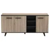 Image de Les Tendances - Wayne Buffet Bas Contemporain Decor Chene Brosse Et Noir Mat - L 160,7 Cm