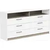 Image de Commode - WATSON - 6 tiroirs - Chêne Kronberg / blanc mat - 162,7 x 39,5 x 81,1 cm - DEMEYERE