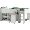 Image de Lit de camp HAMPTON - Mdf - Blanc / Gris - 90x200 cm