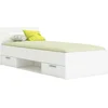 Image de CasaDolce lit pratique MEDIN en blanc avec deux tiroirs de taille 56x33x11cm. Dimensions 90x200cm, jusqu'à 100kg.