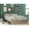 Image de Lit avec rangement GASPARD - 140x190cm - Chêne & Anthracite