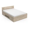 Image de CasaDolce lit pratique MEDIN, chêne de Cronberg, dimensions 144,5x204,3x74,2 cm. pour matelas 140x200 cm, avec deux tiroirs