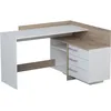 Image de Bureau d'angle « Thales » en blanc / chêne Sonoma - 128,8 x 83,2 x 105,7 cm (L x H x P)