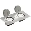 Image de Prise De Sol Double 2p+t Surface 16a 250v Platine Rectangulaire - Inox Brossé