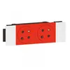 Image de Legrand - Double Prise De Courant 2p+t Surface À Détrompage Soluclip Pour Goulotte Mosaic À Clippage Direct 4 Modules - Rouge