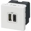 Image de Prise double avec USB C et A, LEGRAND Mosaic, blanc