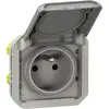 Image de Prise de courant 2P+T étanche Plexo 16A 250V IP55 IK08 avec enjoliveur finition gris - LEGRAND - 069551L