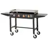 Image de Brasero - Plancha Carmen Sur Chariot Pliable Brasero - 4 Feux À Gaz - Jusqu'à 14 Convives - Surface De Cuisson Inox 90 X 45,5 Cm - 16 Kw - Récupérateur De Graisse
