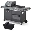 Image de Brasero By Favex - Barbecue Plancha Bi-energy Xl Gaz & Charbon   Plancha Fonte Émaillée 60 X 42 Cm   Grille 49 X 42 Cm   3 Brûleurs 10,8 Kw   14 Convives   Longtime®   Housse Incluse