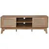 Image de CALICOSY - Meuble TV 2 Portes en Cannage Rotin L140 cm - PALMO