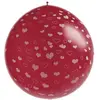 Image de 1 Ballon GéANT bordeaux avec coeurs - 1 mètre