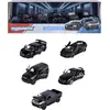 Image de Majorette Lot de 5 Voitures Noires en métal avec Roue Libre, Suspension et Partie ouvrante, pour collectionneurs et Enfants à partir de 3 Ans, 7,5 cm chacune