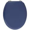 Image de Gelco Design Dolce Siège de toilette, bois moulé, bleu marine, 44 x 37,5 x 5,5 cm