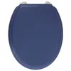 Image de Gelco - Design Abattant Wc Dolce - Charnieres Inox - Bois Moule - Bleu Marine