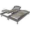 Image de Sommier Électrique S62 - 2x80x200 - Lattes Bois - Réglage Fermeté Zone Lombaires