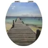 Image de Spirella - Abattant Wc Mdf Maldives Décor Plage - Charnières Zinc