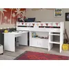 Image de Lit combiné pour enfants avec détails blancs 90 x 200 cm   sommier tapissier inclus