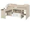 Image de M&s - Lit Combiné Enfant Zola 90x200 Cm - 2 Portes - Avec Bureau - Décor Acacia Clair Et Blanc - L 206,3 X H 110 X P 114/183 Cm - Pa