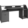 Image de Bureau de jeu avec rangement & LED - Gris - MOBA