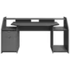Image de Les Tendances   Bureau Gamer Gris Anthracite 180 Cm   Panneau De Particules Mélaminé   Éclairage Led Multicolore   Compatible 2 À 3 Écrans