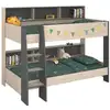 Image de Calicosy - Parisot Lits Superposes Enfant - Decor Chene Jackson Et Gris Ombre - Sommiers Inclus - 2 X 90 X 200 Cm - Jim