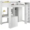 Image de Les Tendances   Lit Mezzanine Enfant 90 X 200 Cm   Structure En Panneau De Particules Décor Pin Petterson   Sommier Inclus   Optimisation Espace Chambre