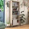 Image de Bibliothèque Ara-184cm-4 Étagères-gris Clair/chêne