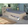 Image de Lit avec espace de rangement - 90 x 190/200 - couleur bois - TENALIA
