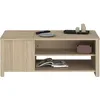 Image de Table basse BETTY rectangulaire - En panneau de particules revetu papier -Reproduction chene - Classique - L110 x H42 x P60 cm