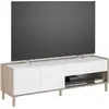 Image de Meuble TV - MORPHOS - Blanc /Reproduction chêne - 150 x 47,3 x 40 cm - PARISOT