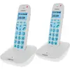 Image de Logicom, Téléphone fixe sans fil DECT, duo, avec de grandes touches et fonction mains libres, blanc