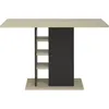 Image de Table de repas rectangulaire avec 1 porte de rangement -Reproduction chêne et noir - 120 x 80 x hauteur 75 cm