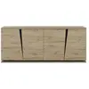 Image de CALICOSY - Buffet 4 PortesReproduction chêne et noir L221 cm - Crack