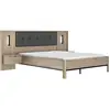Image de Lit adulte avec chevets lambris - MAXIMIN - 160 x 200 cm - Chene Krönberg clair - GAMI