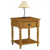 Image de Beaux Meubles Pas Chers - Chevet Pin Massif Miel 4 Pieds Tournée 1 Tiroir 1 Niche L 51 H 59 P 43.7 Cm - Orange