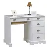 Image de Beaux Meubles Pas Chers - Bureau 5 Tiroirs Blanc Style Anglais - Blanc