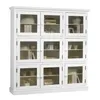 Image de Beaux Meubles Pas Chers - Bibliothèque Blanche 9 Portes Vitrées - Blanc