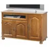 Image de Beaux Meubles Pas Chers - Meuble Tv 55 Pouces Chêne 3 Portes 1 Abattant 6 Niches L120.6 H 77 P 46.5 Cm - Marron
