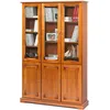 Image de Beaux Meubles Pas Chers - Bibliothèque 3 Portes + 3 Portes Vitrées En Finition Merisier - Florie