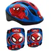 Image de Casque + coudières/genouillères STAMP Spider-Man pour enfant réglable multicolore - Neuf