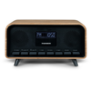 Image de Enceinte Bluetooth rétro Thomson RT850BT - Radio-réveil - Puissance musicale 30 W - Couleur bois/n - Neuf