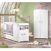 Image de Lit Bébé Combiné Extensible - PRIX BEBE - Basic - Blanc - Bouton Coeur Rose - 60 x 120 cm