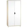 Image de Les Tendances   Armoire Enfant 2 Portes En Bois   Design Scandinave   3 Étagères Et Tringle Penderie   Dimensions 86x175x56 Cm